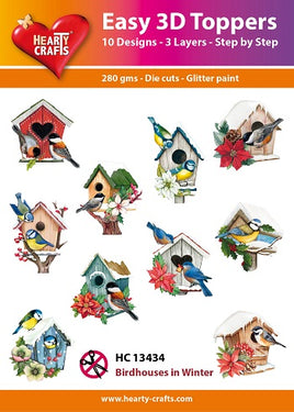 Hearty Crafts - 3D die-cut - Birdhouses in Winter - Pkt 10 different designs