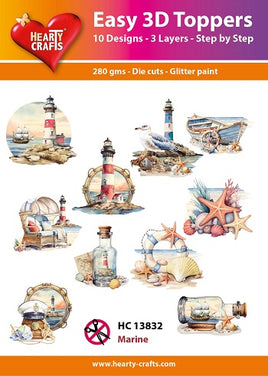 Hearty Crafts - 3D die cut - Marine- Pkt 10 different designs