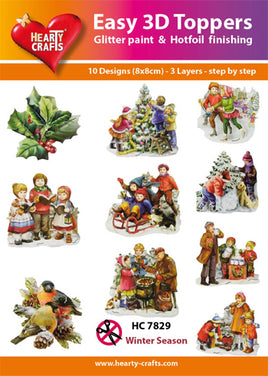 Hearty Crafts - 3D die-cut -  Winter Season - Pkt 10 different designs