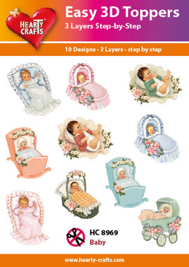 Hearty Crafts - 3D die-cut - Baby - Pkt 10 different designs