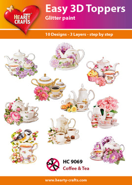 Hearty Crafts - 3D die cut -Coffee & Tea - Pkt 10 different designs