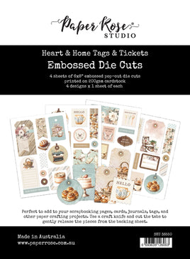 Paper Rose - Heart & Home 6x8 Tags & Tickets Embossed Die Cuts 36550