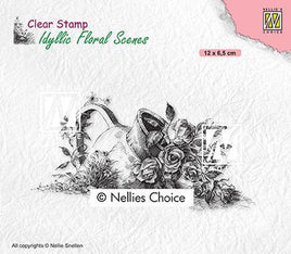 Nellie's Choice - Idyllic Floral Scenes Clear Stamps  Vase with Roses