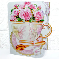 
              Katy Sue - Die Cut Decoupage – Teacup Bouquet Card Making Kit
            