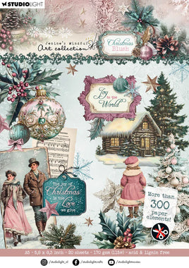 Studio Light - Jenine's Mindful Art - Christmas Blush Collection - Die-Cut Paper Pad Paper Elements Christmas Blush 20 Sheets