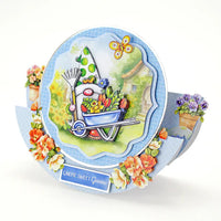 
              Katy Sue - 3D Die Cut Decoupage –  Garden Gnomes with Garden Flowers
            