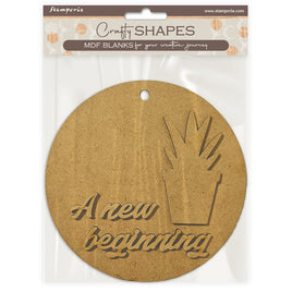 STAMPERIA - A New Beginning - Crafty Shapes Round Tag with Plant