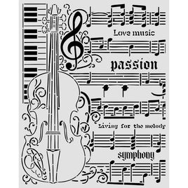STAMPERIA - Laser Cut stencil for Art and Craft cm 20X25 - Symphony violin