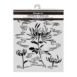 STAMPERIA - Laser Cut Stencil – Oriental Garden – lotus flower