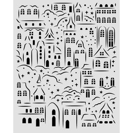 STAMPERIA - Cut laser stencil for Art and Craft cm 200x250mm - Christmas Village