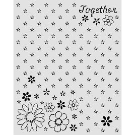 STAMPERIA - Cut laser stencil for Art and Craft cm 20X25 - COZY FAMILY TOGETHER PATTERN