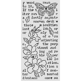 STAMPERIA - Thick stencil cm 12X25 - Secret Diary butterfly and flower