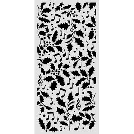 STAMPERIA - Cut laser stencil for Art and Craft cm 12X25 - Christmas Holly and Leaves