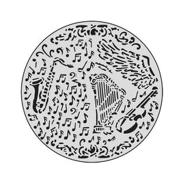STAMPERIA - Laser cut stencil for Art and Craft cm 18X18 - Music violin and trumpet