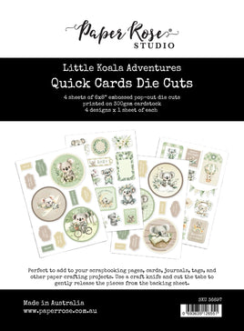 Paper Rose - Little Koala Adventures 6x8" Quick Cards Die Cuts 36697