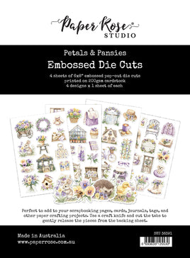 Paper Rose - Petals & Pansies 6x8" Embossed Die Cuts 36391