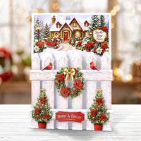 Katy Sue - 3D Die-Cut Decoupage - Poinsettia Garden Picket Fence Card Making Kit