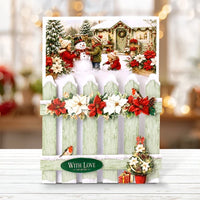 Katy Sue - 3D Die-Cut Decoupage - Poinsettia Garden Picket Fence Card Making Kit