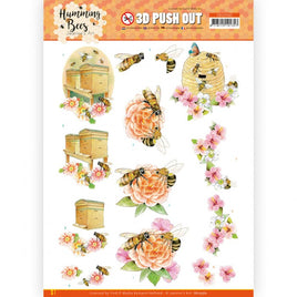 3D Push Out - Jeanine's Art - Humming Bees - Beehive