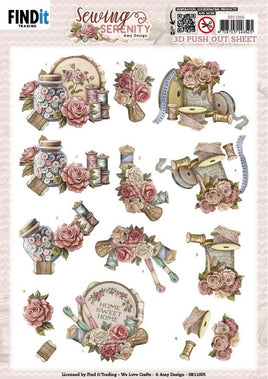 3D Push out Sheet - Amy Design - Sewing Serenity - Stitching