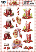 
              3D Push out Sheet - Berries Beauties - Sweet Strawberries - Strawberry Pie
            