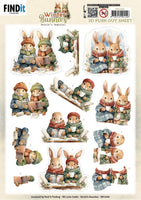 
              3D Pushout Sheet - Berries Beauties - Winter Bunnies - Reading Bunnies
            