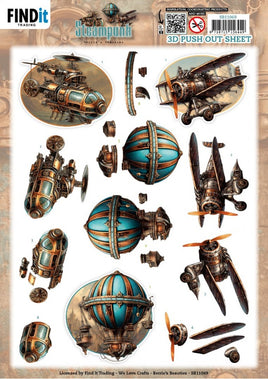 3D Pushout Sheet - Berries Beauties - Steampunk - In the Air