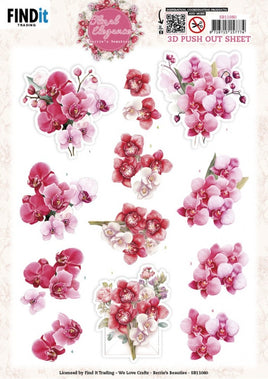 3D Pushout Sheet - Berries Beauties - Floral Elegance - Orchid Grace