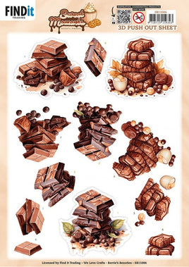 3D Pushout Sheet - Berries Beauties - Sweet Moments - Chocolate Bliss