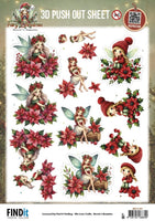 3D Pushout Sheet - Berries Beauties - Fairy Christmas - Poinsettia