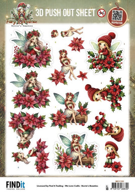 3D Pushout Sheet - Berries Beauties - Fairy Christmas - Poinsettia