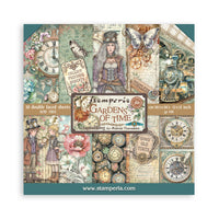 
              STAMPERIA - Scrapbooking Printed Pad for Art and Craft 10 sheets cm 30,5x30,5 (12"x12") - Gardens of Time
            