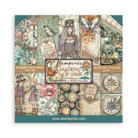 STAMPERIA - Scrapbooking Printed Pad for Art and Craft 10 sheets cm 30,5x30,5 (12"x12") - Gardens of Time