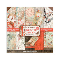 STAMPERIA - 8”x8” (20.3x20.3 cm) Paper Pad 10 double sided printed sheets - Oriental Garden