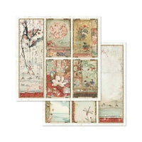STAMPERIA - 8”x8” (20.3x20.3 cm) Paper Pad 10 double sided printed sheets - Oriental Garden