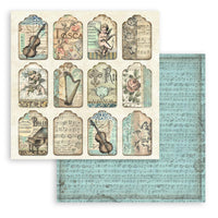 STAMPERIA -8”x8” (20.3x20.3 cm) Paper Pad 10 double sided printed sheets - Music