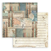 STAMPERIA -8”x8” (20.3x20.3 cm) Paper Pad 10 double sided printed sheets - Music