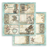 STAMPERIA -8”x8” (20.3x20.3 cm) Paper Pad 10 double sided printed sheets - Music