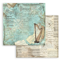 STAMPERIA -8”x8” (20.3x20.3 cm) Paper Pad 10 double sided printed sheets - Music