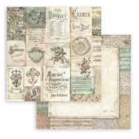 STAMPERIA -8”x8” (20.3x20.3 cm) Paper Pad 10 double sided printed sheets - Music