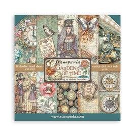 STAMPERIA - Scrapbooking Printed Pad for Art and Craft 10 sheets cm 20,3X20,3 (8"X8") - Gardens of Time