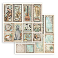 STAMPERIA - 8”x8” (20.3x20.3 cm) Paper Pad 10 double sided printed sheets - Symphony