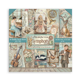 STAMPERIA - 8”x8” (20.3x20.3 cm) Paper Pad 10 double sided printed sheets - Symphony