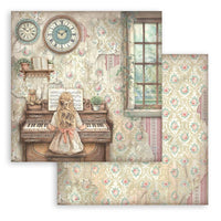STAMPERIA - 8”x8” (20.3x20.3 cm) Paper Pad 10 double sided printed sheets - Symphony