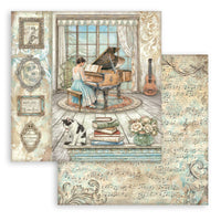 STAMPERIA - 8”x8” (20.3x20.3 cm) Paper Pad 10 double sided printed sheets - Symphony