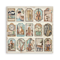 STAMPERIA - 8”x8” (20.3x20.3 cm) Paper Pad 22 single sided paper sheets - Symphony