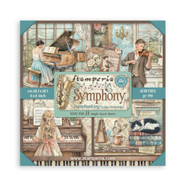 STAMPERIA - 8”x8” (20.3x20.3 cm) Paper Pad 22 single sided printed paper sheets - Symphony