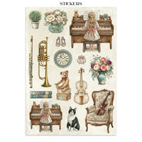 STAMPERIA - Printed Art Junk journal: stickers, cut-outs, backgrounds for Art and Craft - Symphony