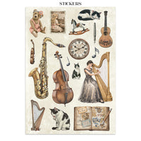 STAMPERIA - Printed Art Junk journal: stickers, cut-outs, backgrounds for Art and Craft - Symphony