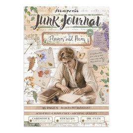 STAMPERIA - Printed Art Junk journal: stickers, cut-outs, backgrounds for Art and Craft - Flowers and Poems